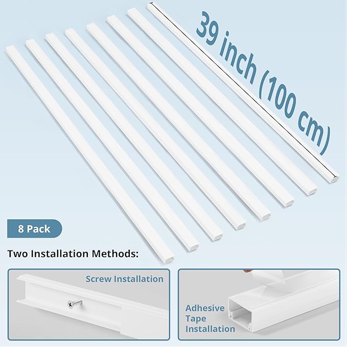 Cord Covers for Wires on Wall Extra-Long, 26.25ft TV Cord Hider Kit, Paintable