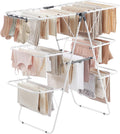 SONGMICS Clothes Drying Rack, Foldable 3-Level Laundry Rack, Free-Standing