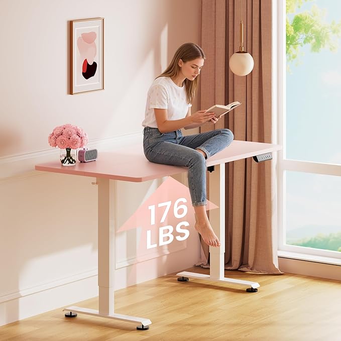 Veken 55 Inch Large Electric Standing Desk, 4 Memory Heights Adjustable