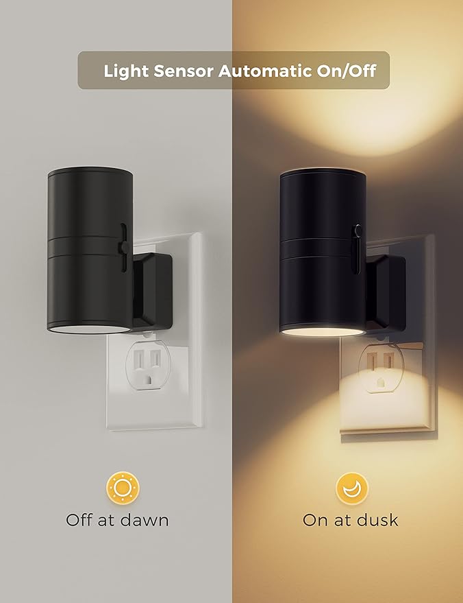 L LOHAS LED Night Light Plug in, 4 Pack, Dimmable Night Lights Plug into Wall