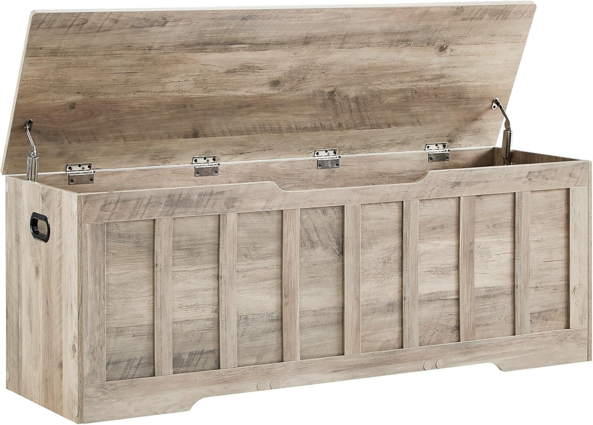 VANKILEY 51.2" Storage Chest Extra Large,Wooden Storage Bench(Greige)
