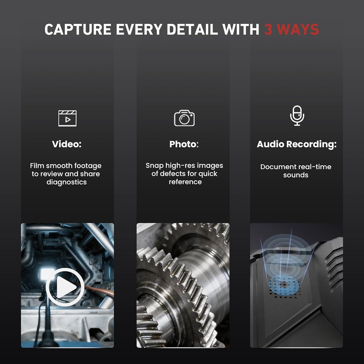 ralcam two-way articulating borescope for mechanic automotive hvac showing dimensions