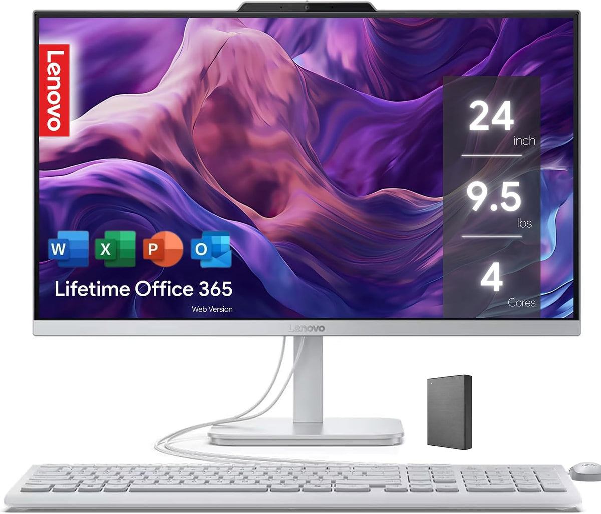 Lenovo IdeaCentre Everyday Tasks 24" Full HD All-in-One Desktop Computer •
