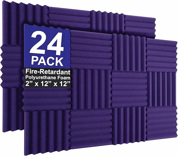 Foam Factory Inc 24 Pack Color Acoustic Foam Panel Studio Soundproofing Wedge