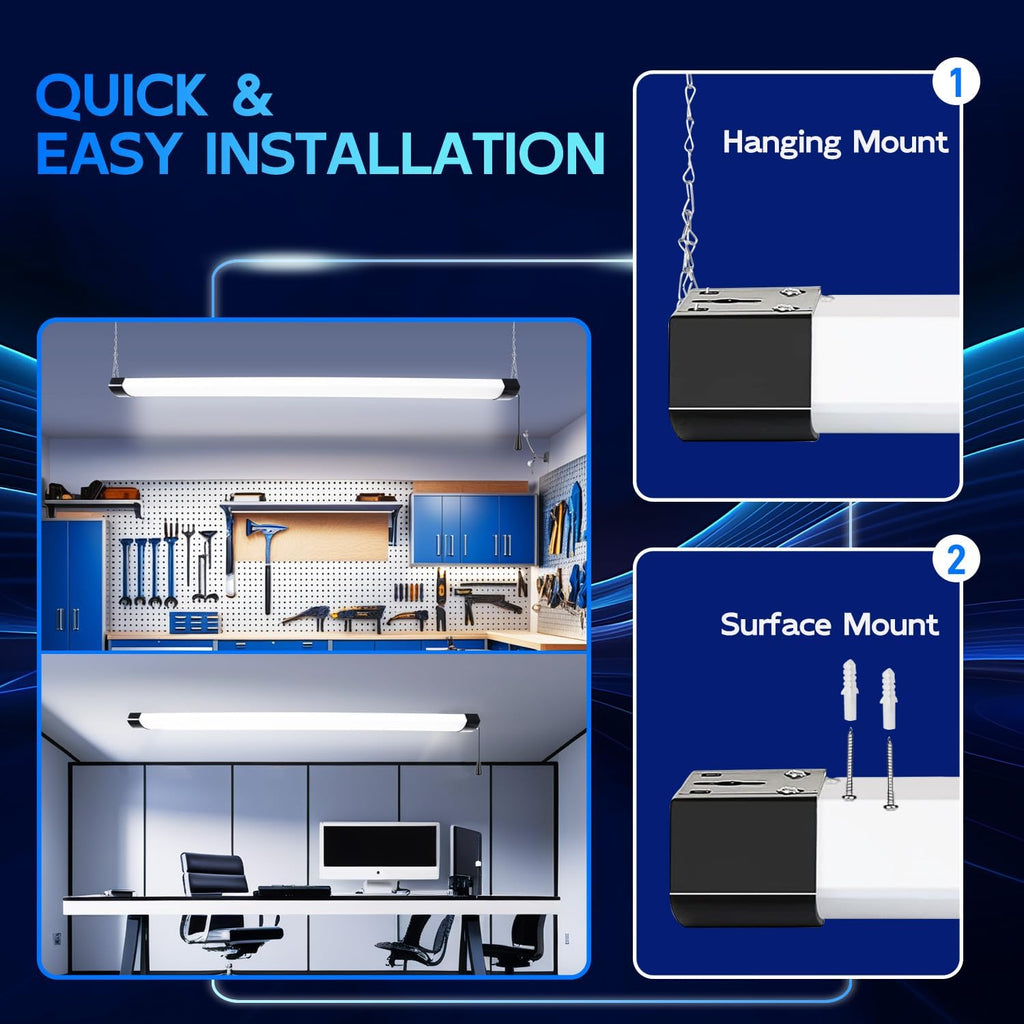 hykolity 4FT 120W LED Shop Light Linkable, 5000K Utility Shop Lights