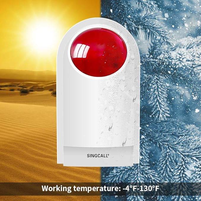 Remote Emergency Strobe Siren Alarm Kit Waterproof Outdoor Loud Panic SOS