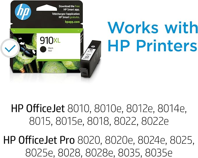 HP 910XL Black High-Yield Ink Cartridge | Works
