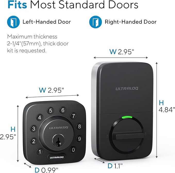 ULTRALOQ U-Bolt Smart Lock, 5-in-1 Keyless Entry Door Lock