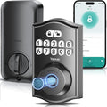 Ulecoce Y58 Keyless Entry Deadbolt Lock with Fingerprint, Matte Black