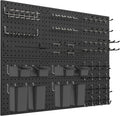 Peg Board Kit, Includes Pegboard and Accessories,with Hooks and Bins,Peg Board Wall Organizer for Office,Ornaments Display,Crafts Organization (129, Black)