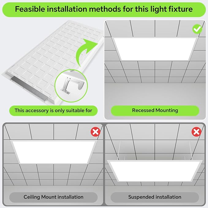SLAclite 6 Pack 2x4 LED Flat Panel Light 50/40/35/30/25W 6500lm Adjustable
