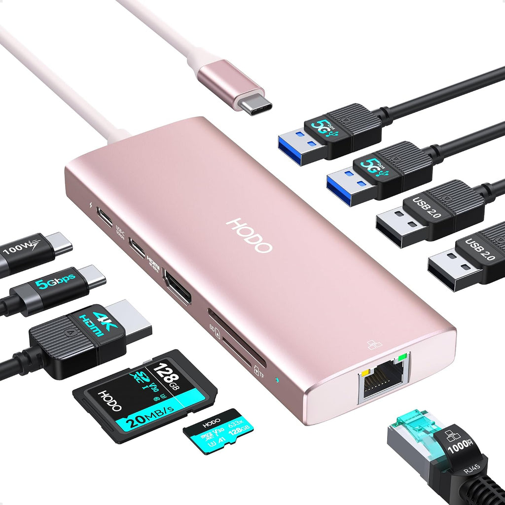 USB C Hub Multiport Adapter, 10-in-1 Laptop USB C Docking Station
