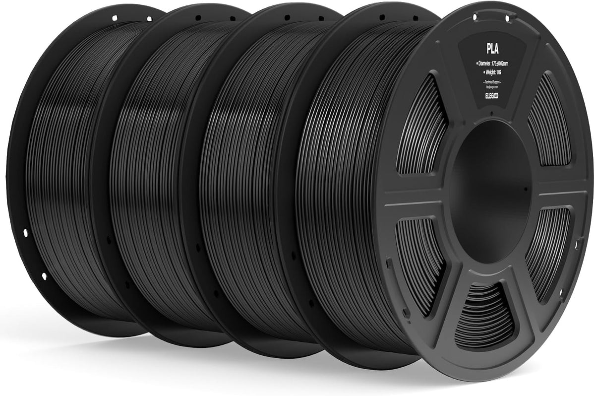 ELEGOO PLA Filament 1.75mm Black 4KG, 3D Printer Filament Dimensional Accuracy