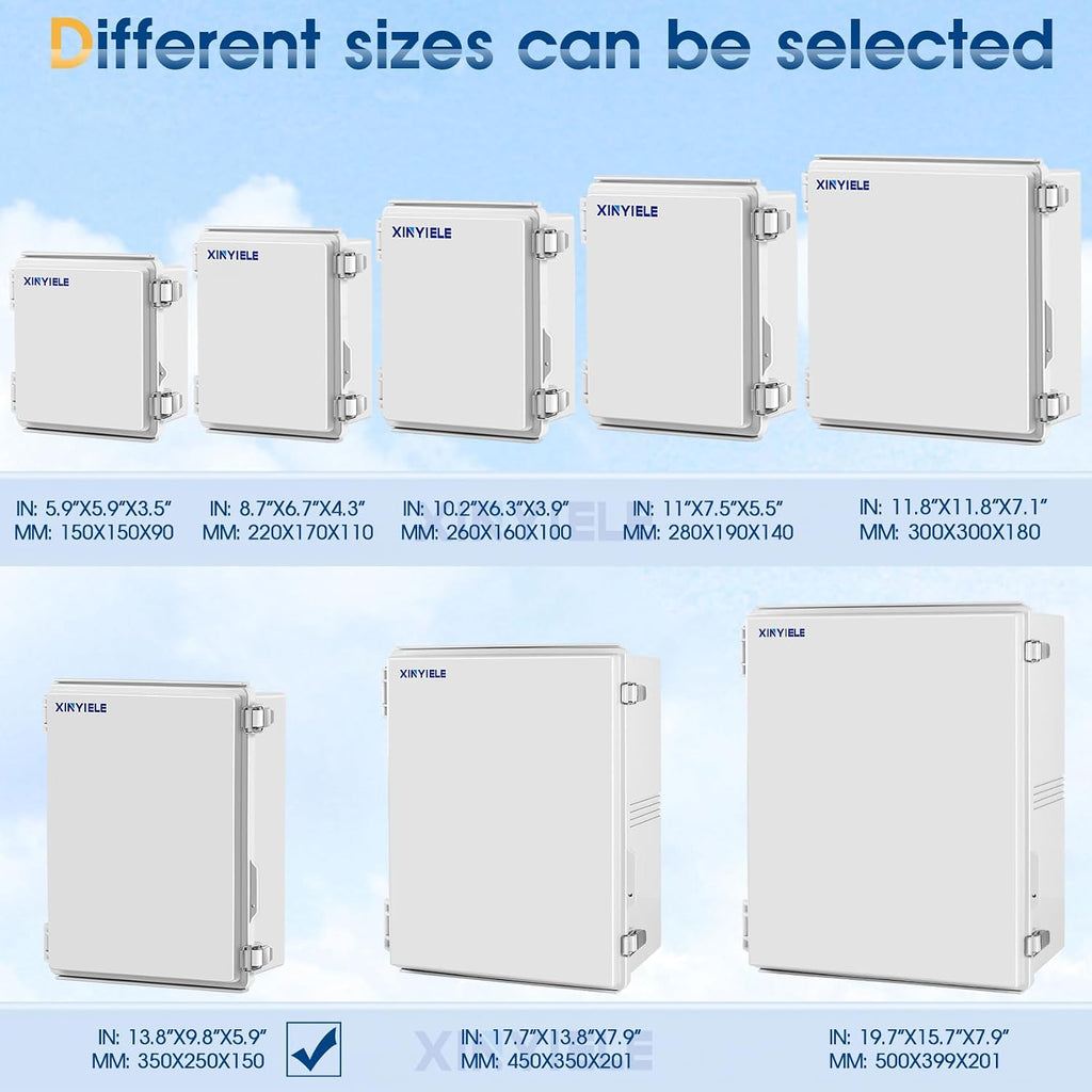 waterproof outdoor project abs plastic junction box ip67, side view