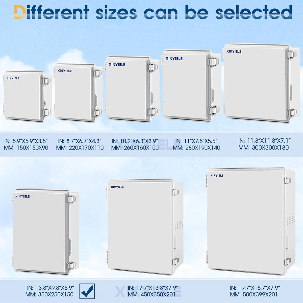 waterproof outdoor project abs plastic junction box ip67, side view