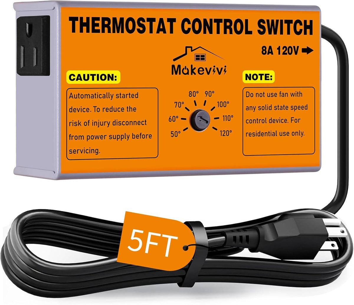 Attic Fan Thermostat-Control, Adjustable Thermostat (2Pack)