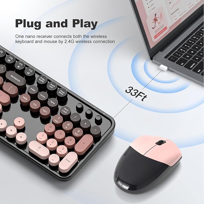 MOFII Wireless Keyboard and Mouse Combo, Full Size 2.4G Plug and Play
