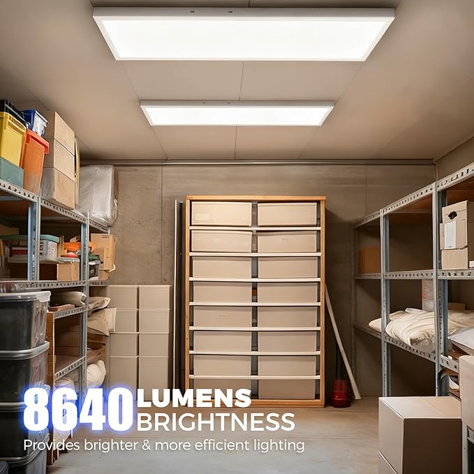 Barrina 1x4 LED Flat Panel Light Surface Mount, 8640LM 72W, 0-10V Dimmable