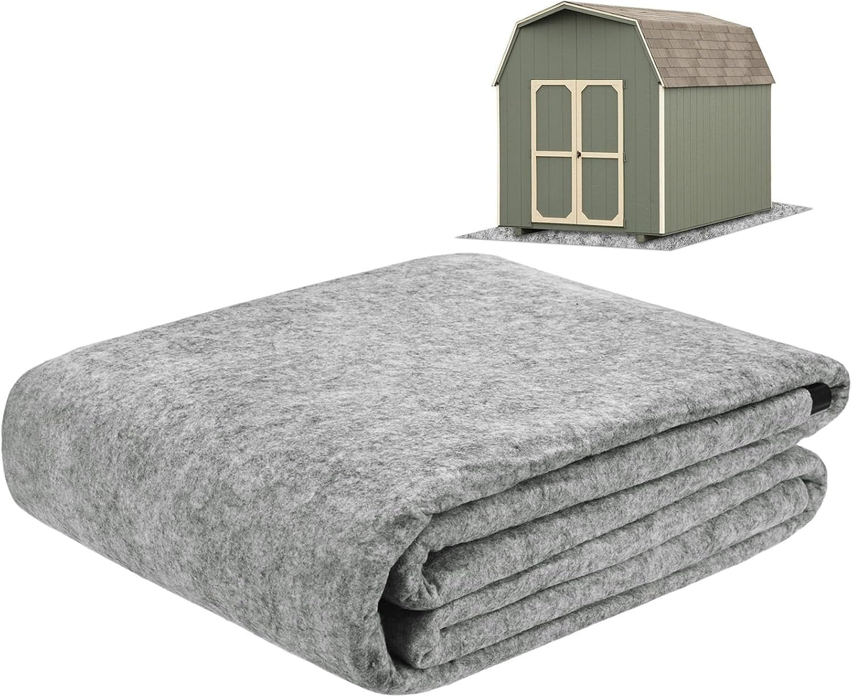 M METERXITY Outdoor Storage Shed Mat, 8.2x8.2 FT Waterproof Small Shed Flooring Mat for Patio Furniture Floor Protecting from Wear/Liquid/Dust/Oil, Non-Slip Carport Pad [Grey White]