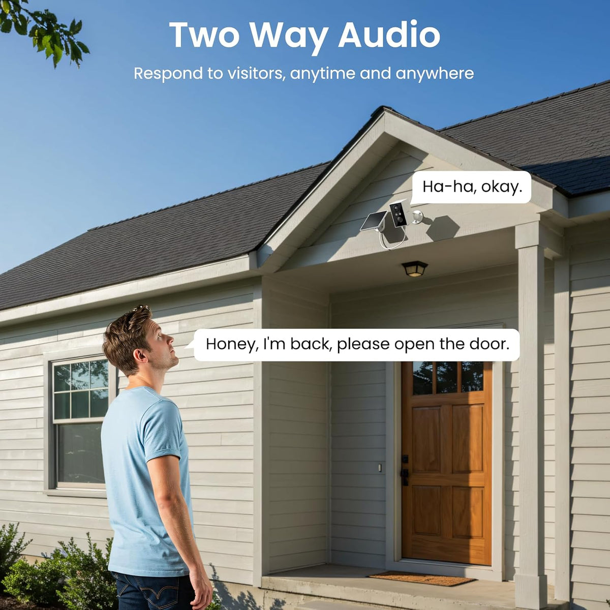 wansview solar security cameras wireless outdoor 2k wifi on a desk or shelf