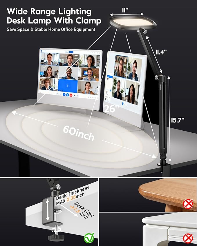 LED Desk Lamp for Home Office, Eye-Care Double-Sided Desk Light