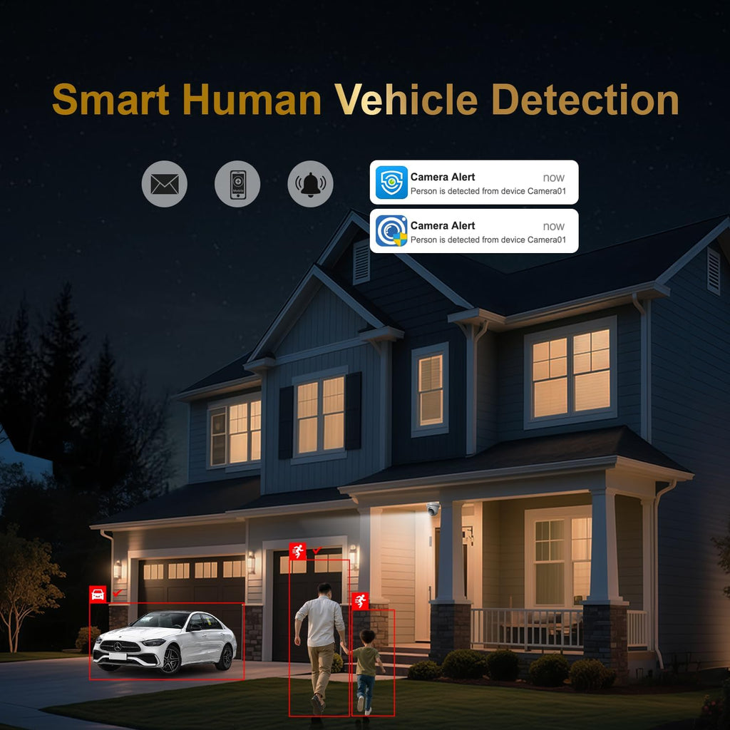 anpviz ultrahd 4k 8mp ip turret poe camera, side view