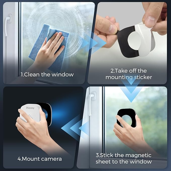 abetap 5MP 3K Window Camera, Enhanced Color Night Vision, Strong Magnetic Mount