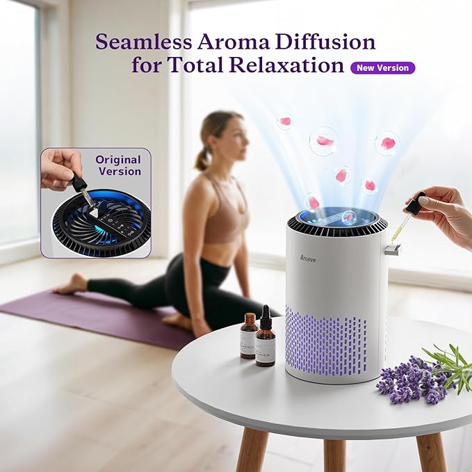 AROEVE Air Purifiers for Bedroom Home, 3 Layer Filter for Smoke Pollen