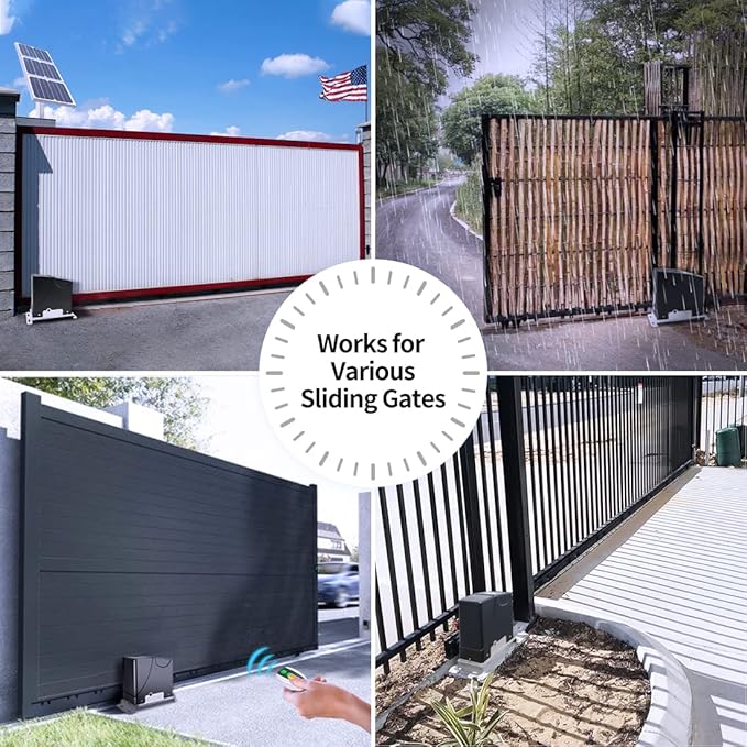 TOPENS DK1000S Solar Sliding Gate Opener Rack Drive Automatic Gate Motor
