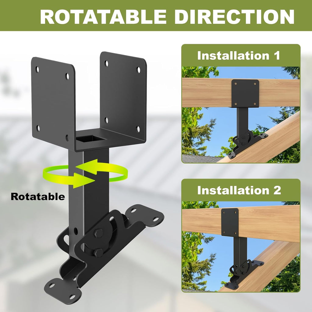 fmhotu 4x4 heavy duty roof riser brackets, adjustable, side view