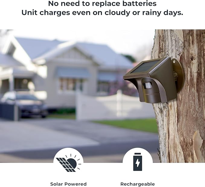 eMACROS Solar Wireless Driveway Alarm — 1/2 Mile Long Range Motion Sensor
