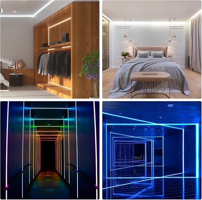 Muzata 20Pack 3.3FT/1M Plus-Size Spotless LED Channel Black LED Strip Diffuser