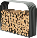 ANLEOLIFE Element 59" Extra-Wide Outdoor Firewood Rack with Steel Roof
