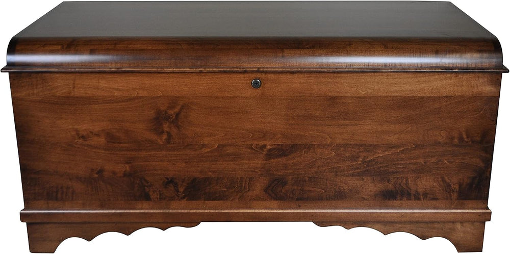 Rustic Red Door Co. Cedar Hope Chest with Waterfall Top, Amish Made Wooden St...