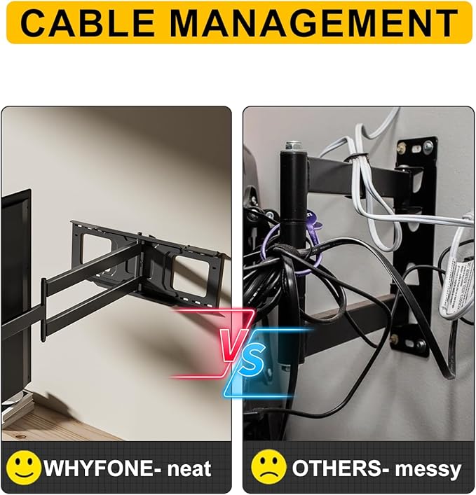 48'' Extension Extra Long Arm TV Wall Mount, Heavy Duty Full Motion TV Wall