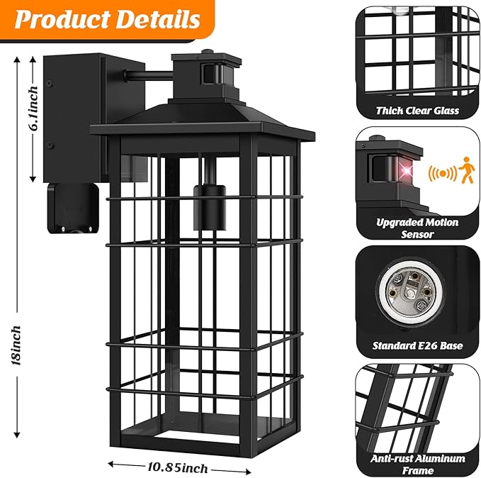 18inch Large Size Motion Sensor Porch Light