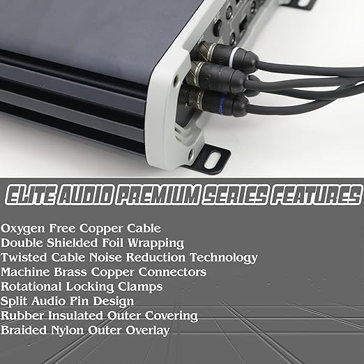 Elite Audio Premium Series 20ft. 6-Channel Car Audio RCA Cable – Double Shielded