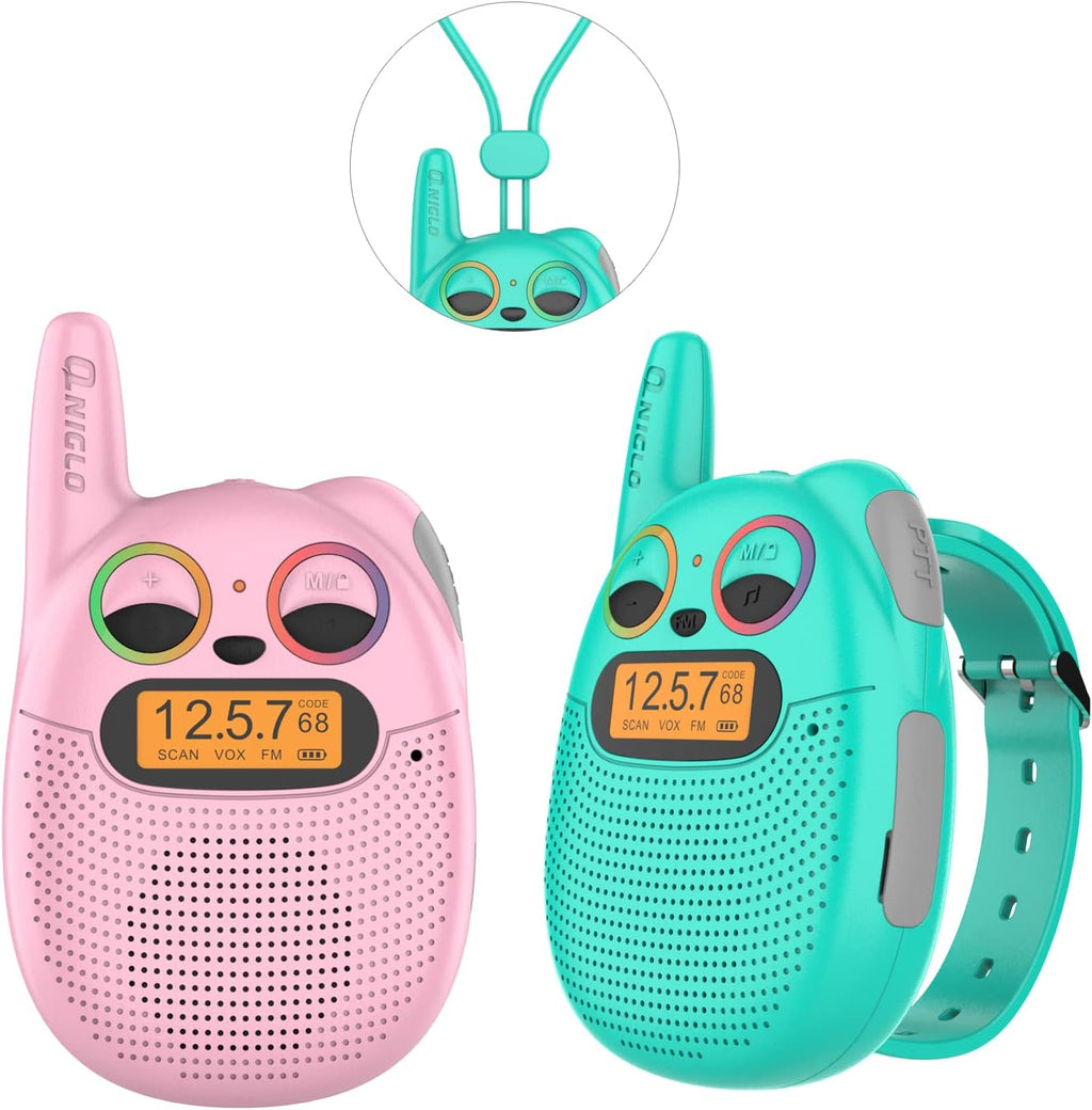 Qniglo Walkie Talkies for Kids Rechargeable 2 Pack, Wrist Watch Walkie Talkies