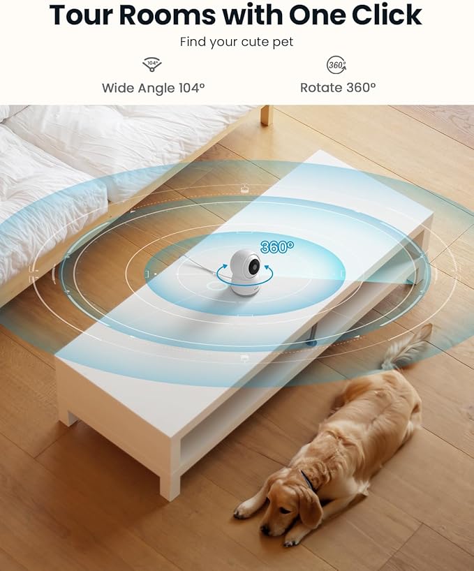 ieGeek 2K Indoor Security Camera, 5G/2.4G WiFi Pet Cameras (2 Pack)