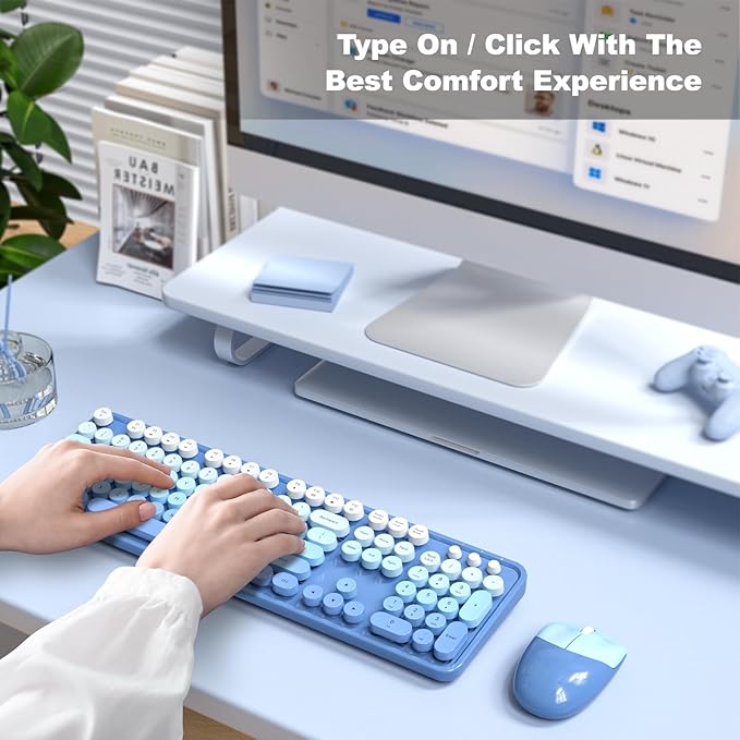 MOFII Wireless Keyboard and Mouse Combo, Full Size 2.4G Plug and Play