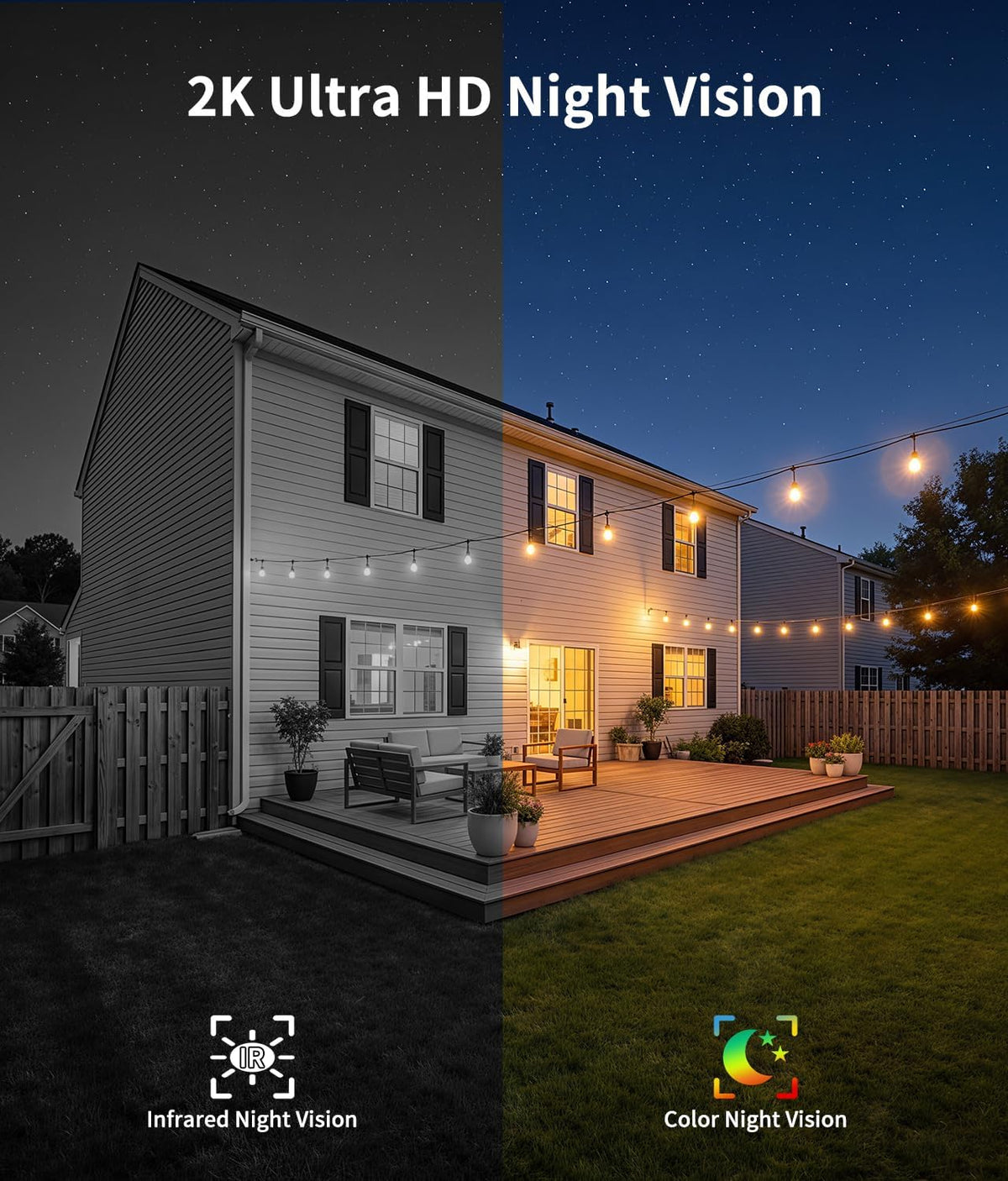 2K Security Camera Wireless Outdoor, WiFi Cameras for Home Security