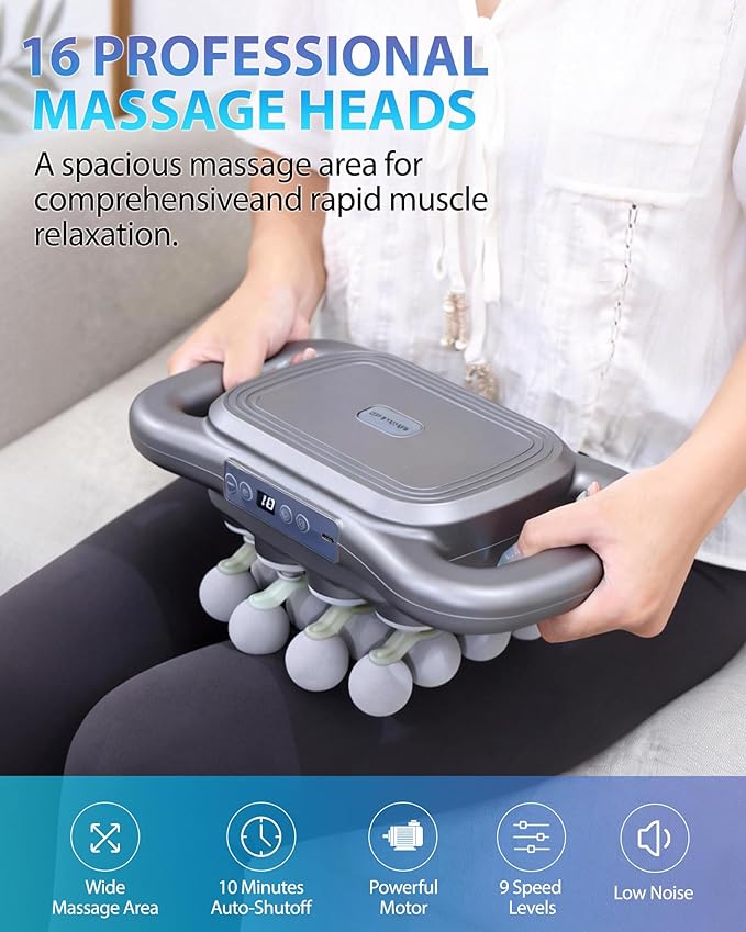 16-Head Massage Gun, Deep Tissue Percussion Massager