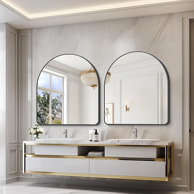 Arched Bathroom Mirror, Wall Mounted Mirror, Living Room, Vertically Hanging