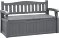 Flamaker 80 Gallon Storage Bench, Deck Box with Seat Waterproof All-Weather