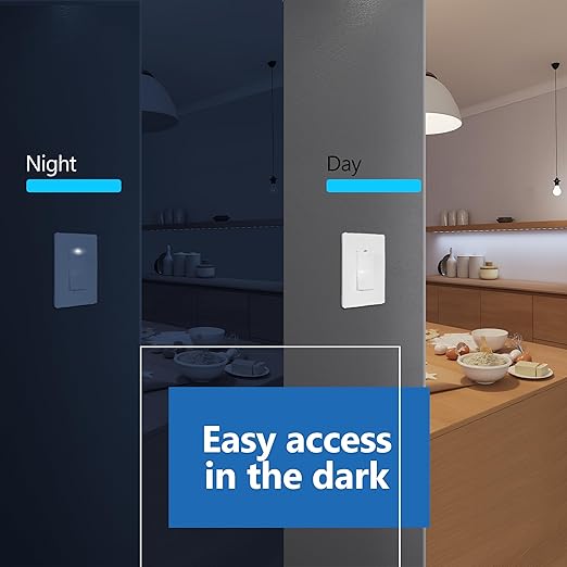 LIDER Minimalist Design Matte Finish Lighted Decorator Switch