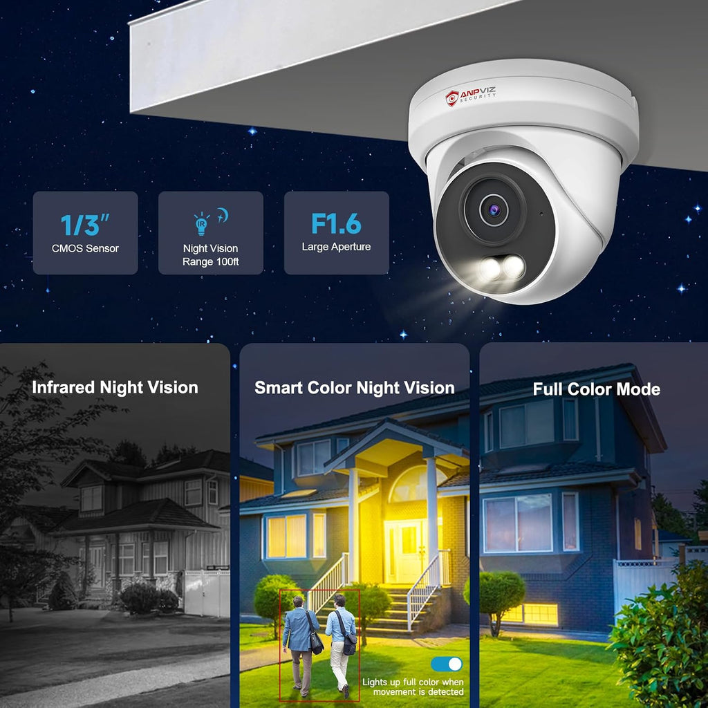 anpviz 6mp poe ip camera, 3k full metal shown in use