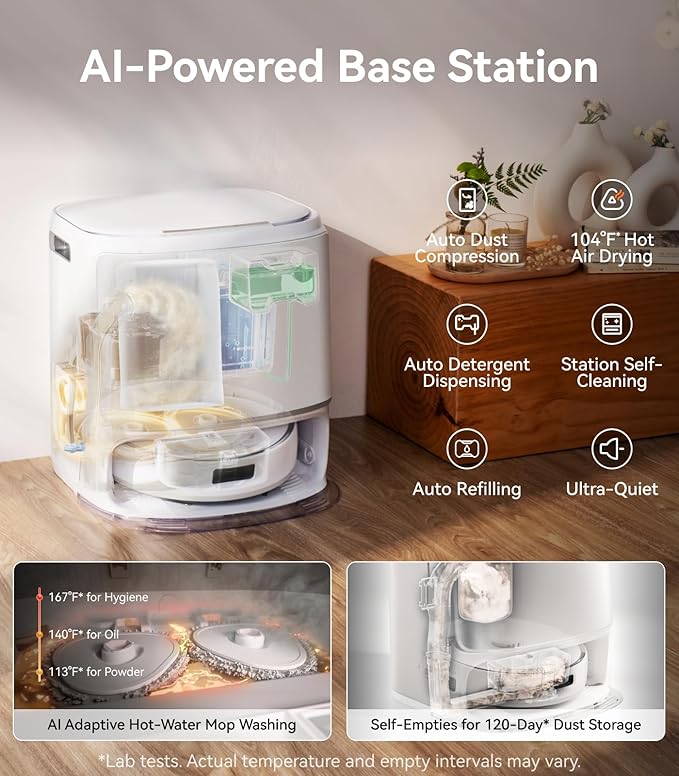 NARWAL Freo Z10 Robot Vacuum and Mop Combo, Tangle Free Robot Mop, 000Pa Suction