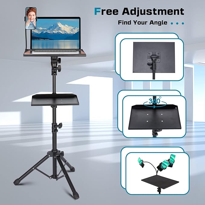 Lusweimi Projector Tripod Stand, 50” Laptop Stand