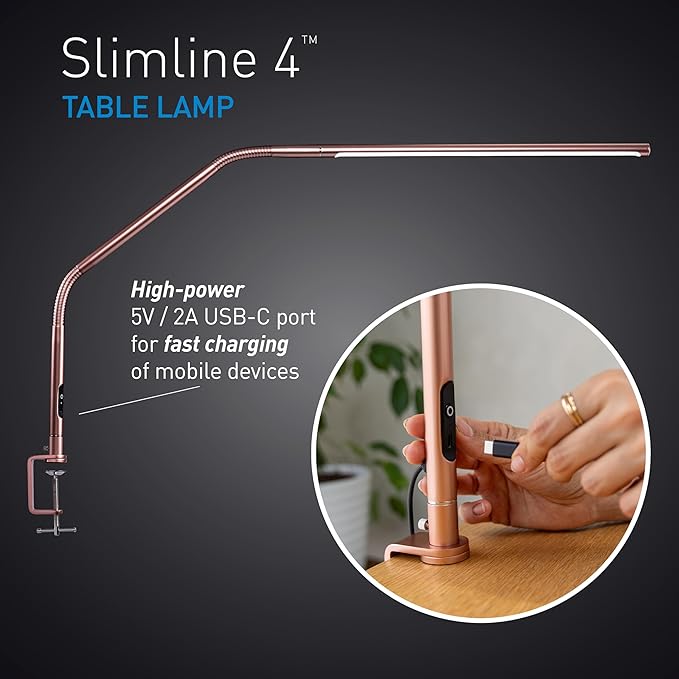 Daylight Slimline 4™ LED Table Lamp in Rose Gold