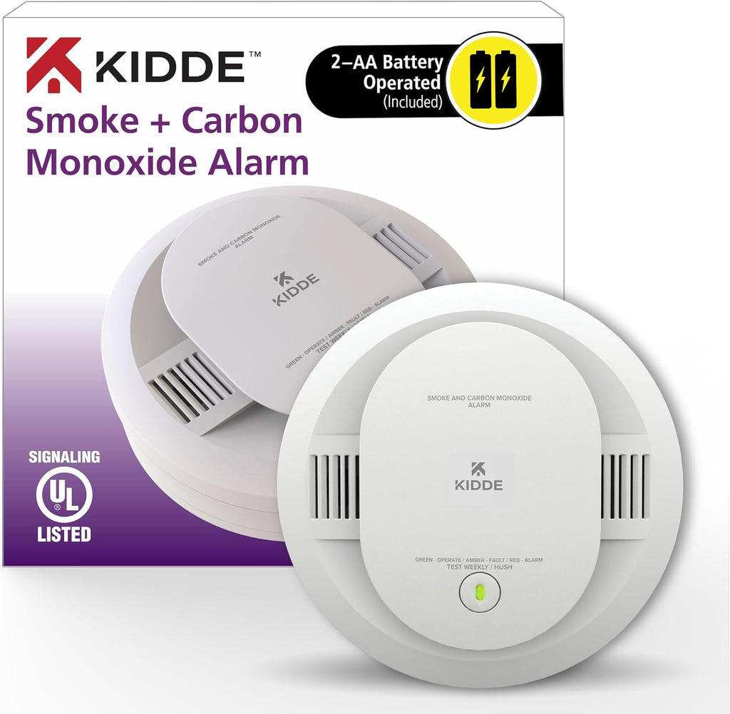 Kidde Smoke & Carbon Monoxide Detector, AA Battery Powered, LED Warning Light